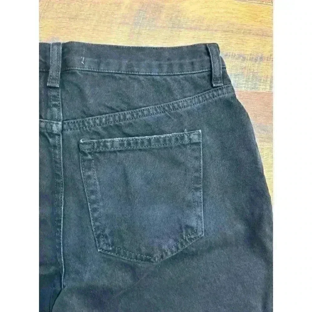 FREE‎ PEOPLE Maggie Mid Rise Straight -Leg Jeans In Washed Black SIZE 27
